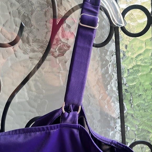 Croft & Barrow Body Sculpting One Piece Swim Suit eggplant size 22W ruched - Picture 7 of 16